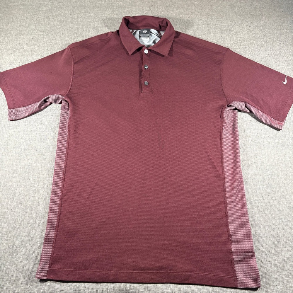 Nike Golf Polo Shirt Mens XL Burgundy Sphere React Short Sleeve Performance